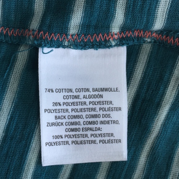 Anthropologie Meadow Rue Lace Top Stripped Teal - Picture 8 of 8